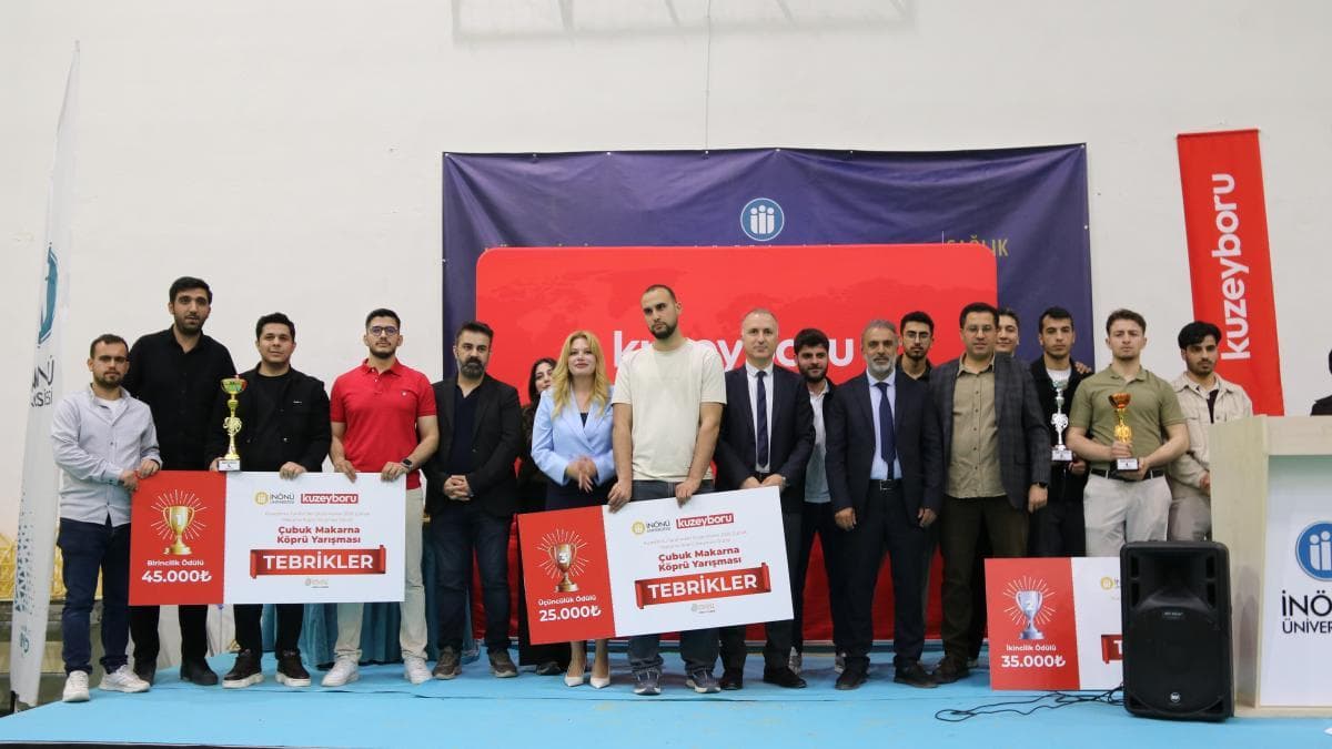 İNÖNÜ ÜNİVERSİTESİ ÖĞRENCİLERİMİZİN KUZEYBORU MAKARNA KÖPRÜ YARIŞMASINDA BAŞARISI